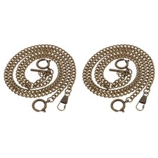 2 Count Men Pocket Watch Chain Wallet for Key Accessories Bronze