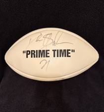 (VERY RARE) Deion Sanders Autographed Football Bust It Records Dallas Cowboys