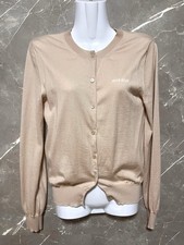 MIU MIU Cashmere Crewneck Cardigan Sweater Beige pink IT 38