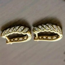 2Ct Round Cut Lab-Created Diamond Huggie Hoop Earrings 14K Yellow Gold Plated