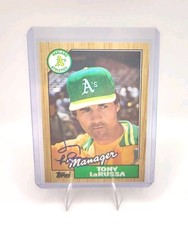 Tony LaRussa Signed IP 1987 Topps Baseball Card Auto Oakland A's Blue