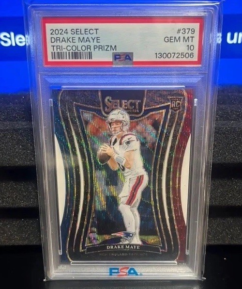 Drake Maye Panini Select /149 ROOKIE PSA 10! Tri-Color Prism!
