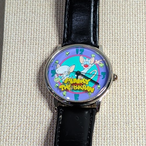1994 Warner Bros. Pinky & the Brain Fossil Watch Super Rare New Battery Works
