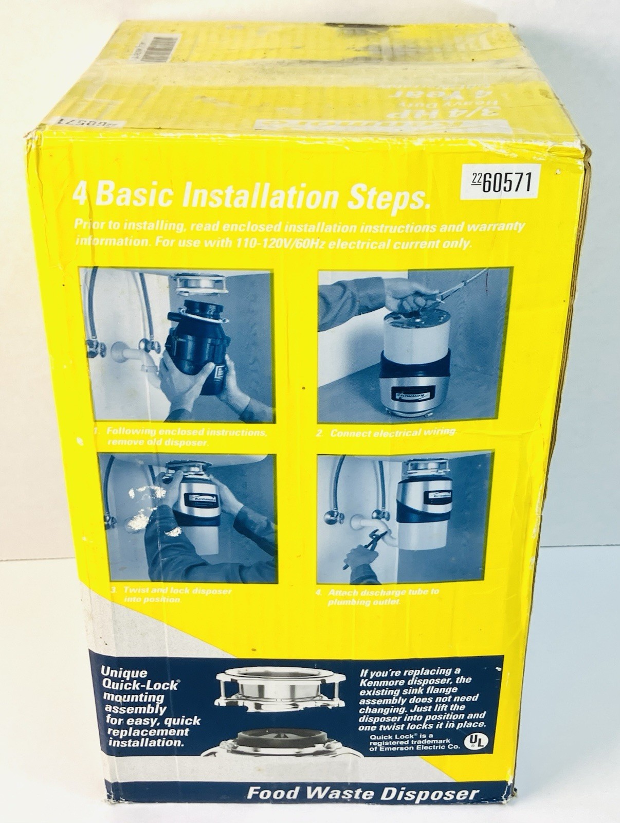 Brand New Kenmore 3/4 HP Heavy Duty 60571 Food Waste Disposer Model 175.60571