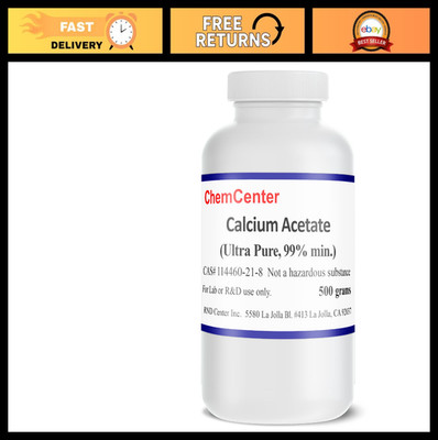 High Purity Calcium Acetate Powder 500g - Dietary Supplement, Food Grade, Lab Us