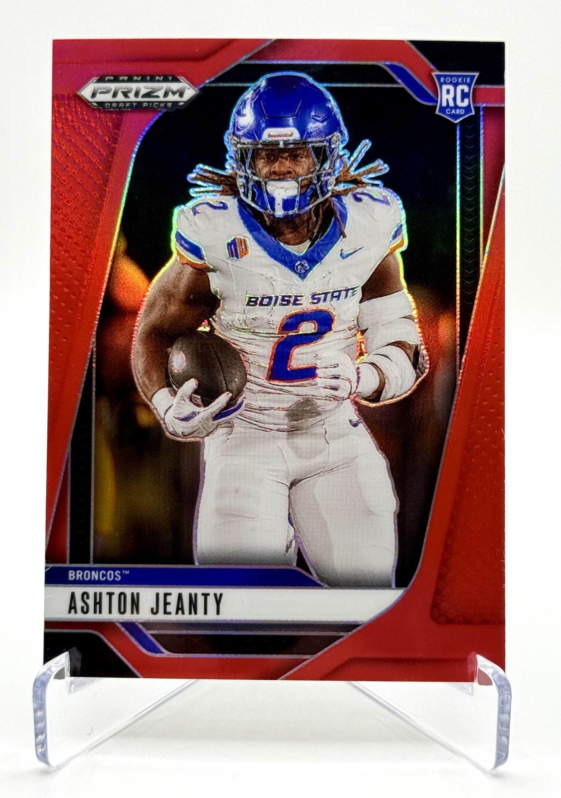 2025 Panini Prizm Draft Picks Ashton Jeanty #13 Red Prizm /399 Boise State RC