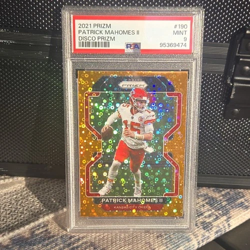 Patrick Mahomes II 2021 Panini Prizm #190 Disco Prizm (Orange) PSA 9 MINT Graded