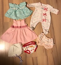 Bitty Baby Clothes Lot Starter Pink Dress Bonnet Blue Sleep Shirt Stars Moon
