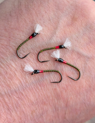 4 x Oliven Buzzers Forellen Fliegen Fliegen Buzzer Größe 10