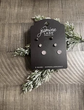 Jasmine Lane 3pk Grey Stud Earring Set