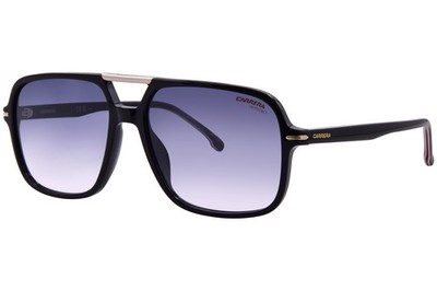 Carrera 350/S 2M2 Sunglasses Men's Black/Gold/Blue Gradient Rectangle Shape 58mm