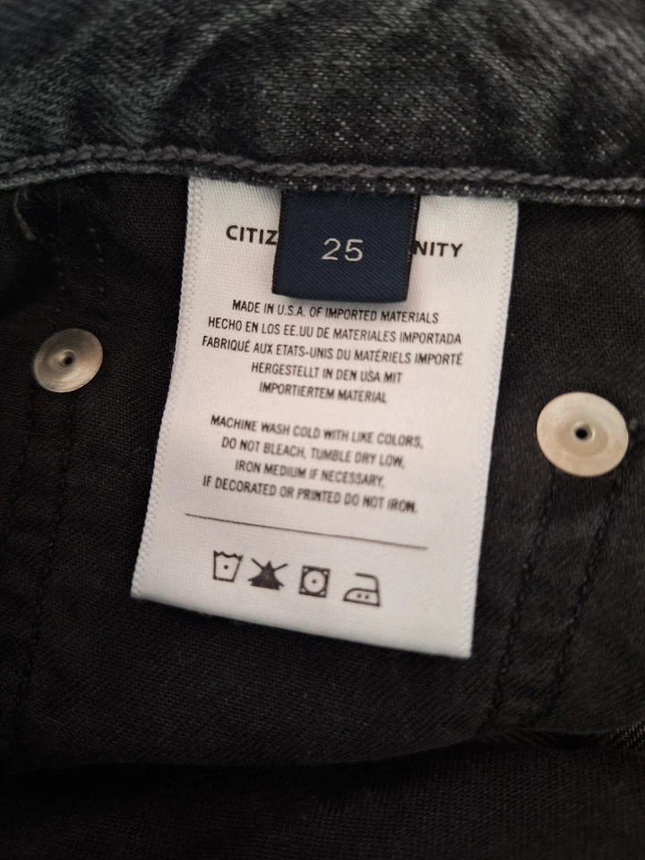 Citizens of Humanity Womens High Rise Distress  Denim Shorts Black Size 25 - Image 4 of 4