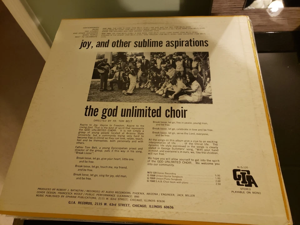 The God Unlimited Choir* Directed By Fr. Tom Belt* – Joy, And Other Sublime VG+ - Image 2 of 4
