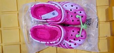 Classic Lined Glow-in-the-Dark Marbled Crocs   Fuzzy Slippers Size M7/W9