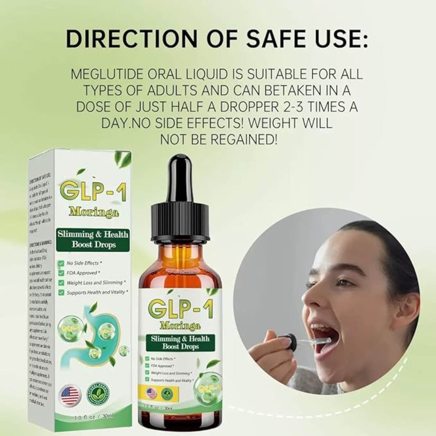 3-pcs Natural Advanced Body Care Liquids Drop, Organic Moringa 