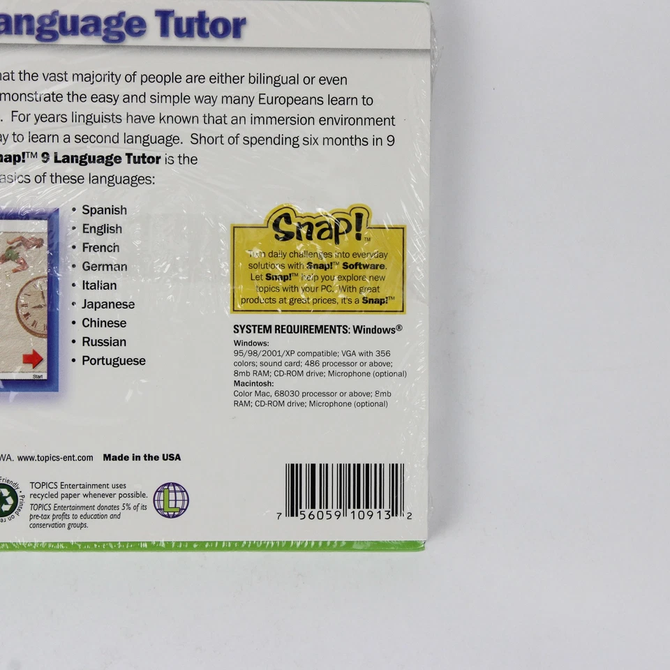 Snap! 9 Language Tutor CD-ROM Software Everyday Solutions 2003 New Sealed - Image 4 of 4