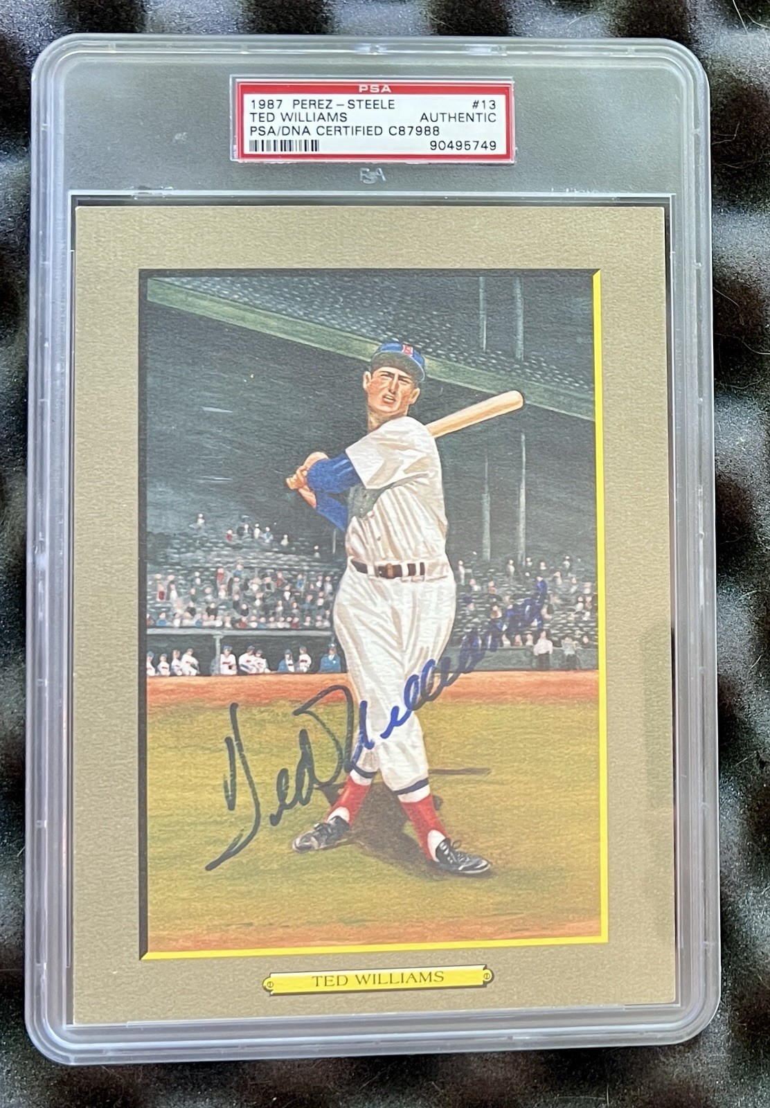 Ted Williams PSA DNA Coa Signed Perez Steele Great Moments Postcard Autograph