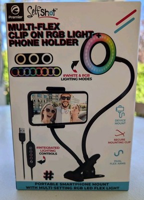 Selfshot Multi-flex Clip On RGB Light Plus Phone Holder