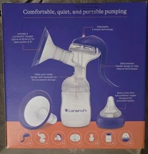 Lansinoh 2 Phase Manual Breast Pump Hand Pump for Breastfeeding 5 fl oz NEW
