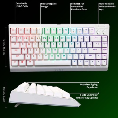 レウス Razer BlackWidow V4 Low profile HyperSpeed Wireless Full Size