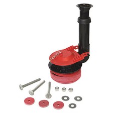 Korky Flush Vlv Kt, Plastic, Rubber, SS, Black/Red 5030BP Korky 5030BP Flush