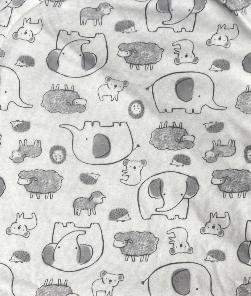 Carters Baby Blanket Jungle Zoo Animal White Gray Terry Knit Towel Swaddle Lovey - Image 3 of 3