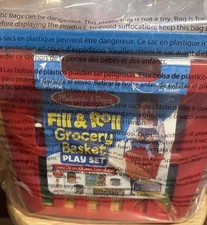 New Melissa  Doug Fill  Roll Grocery Basket Play Set with 11 Pieces Free S H