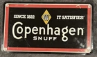 Vintage 1980s Copenhagen Snuff Metal Tin Sign Store Display Man Cave 12”x21”
