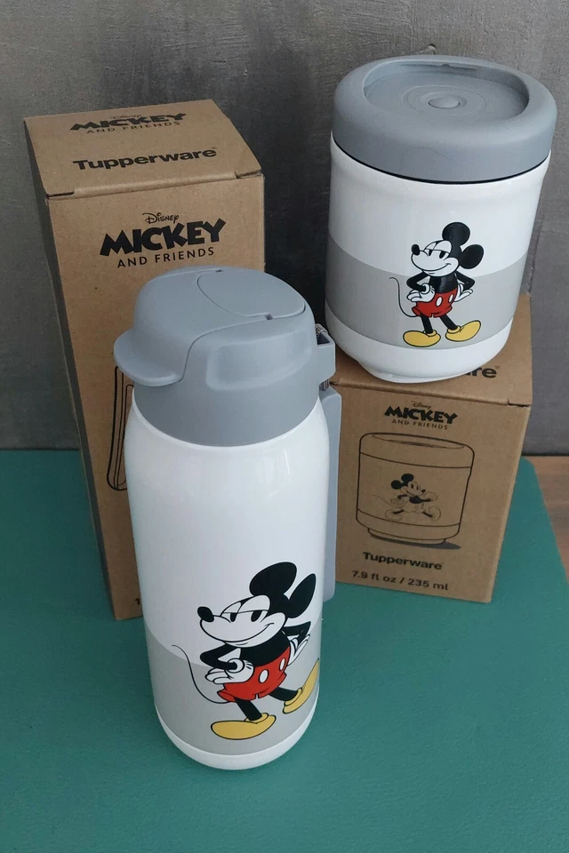 tupperware_MickyMouse_1 Stk.Thermobecher + 1 Stk.Thermoskanne / grau /Neu_RAR - Bild 2 von 4