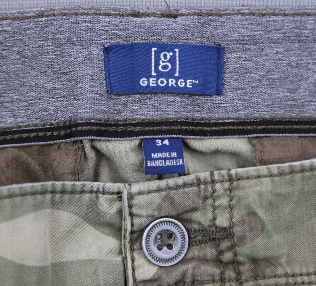 Men's Camo Cargo Shorts Long Stretch 7 Pocket … Gem
