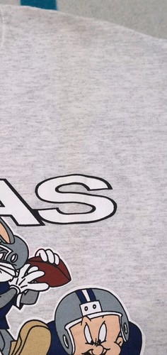 Vintage Dallas Cowboys Taz Shirt Looney Tunes USA 1993 Single Stitch 2 Sided XL - Picture 9 of 9