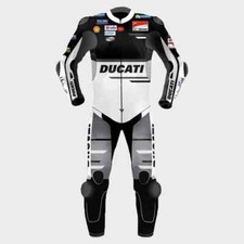 TUTA PELLE NERA DOVIZIOSO-DUCATI-MOTOGP-MOTORCYC RACING DISPONIBILE IN TUTTE LE TAGLIE