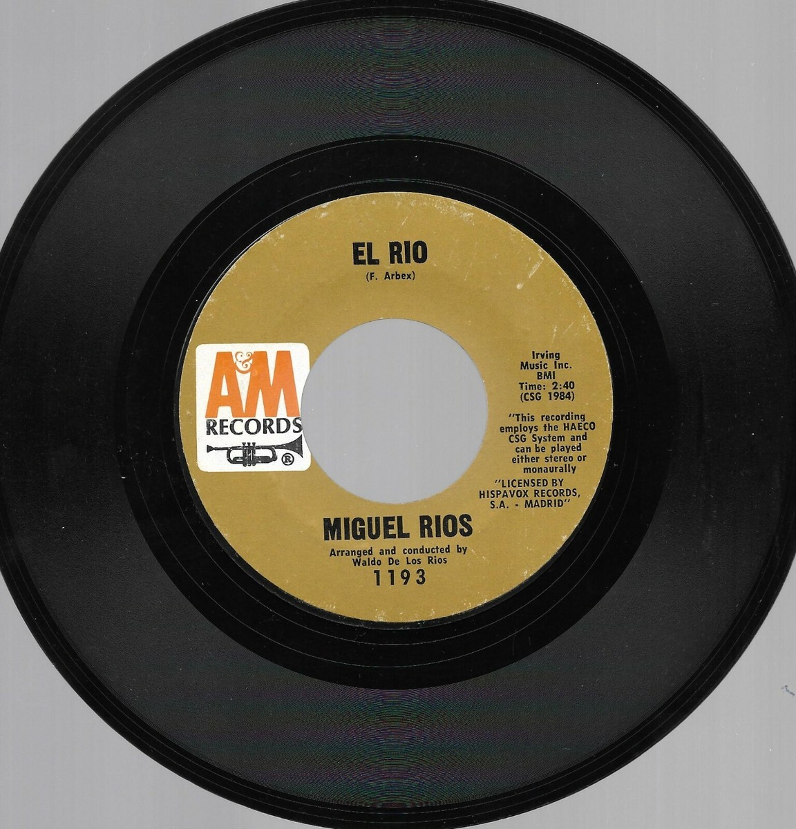 MIGUEL RIOS-AM RECORDS 1193-EL RIO-A SONG OF JOY-1970 LATIN JAZZ