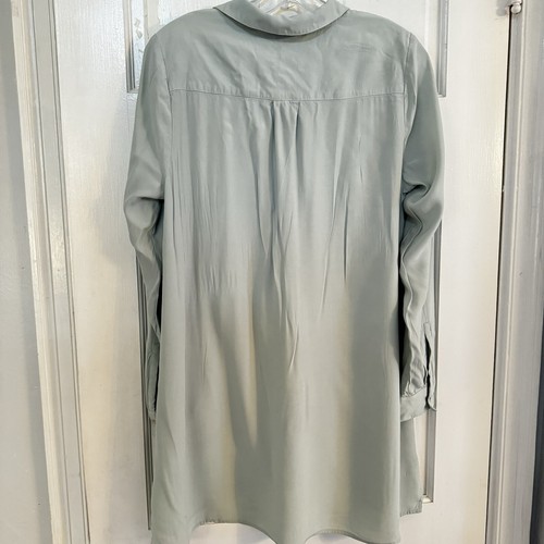 J. Jill Sz S Blouse Sage Green Relaxed Button-Down Tunic Minimalist Chic - Picture 3 of 7
