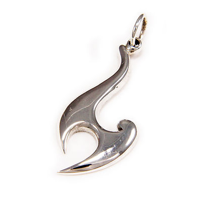 NATIVE TRIBAL HOOK 925 STERLING SILVER MAORI BIKER GOTHIC PENDANT gs-082