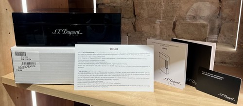 ACCENDINO S.T. DUPONT LINEA 2 ATELIER ORO E LACCA NATURALE BLU PROFONDO - Foto 7 di 7