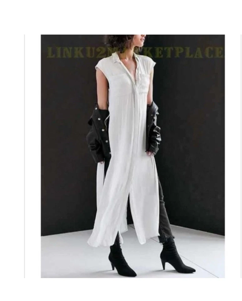 Top plumero largo sin mangas Silence + Noise para mujer mediano indie monocromo boho Foto 2 de 4