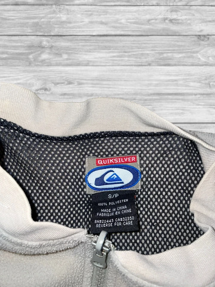Chaqueta Chaleco Polar Quiksilver De Colección Años 80 90 Para Hombre Talla Pequeña Bronceado Surf Y2K Foto 3 de 4