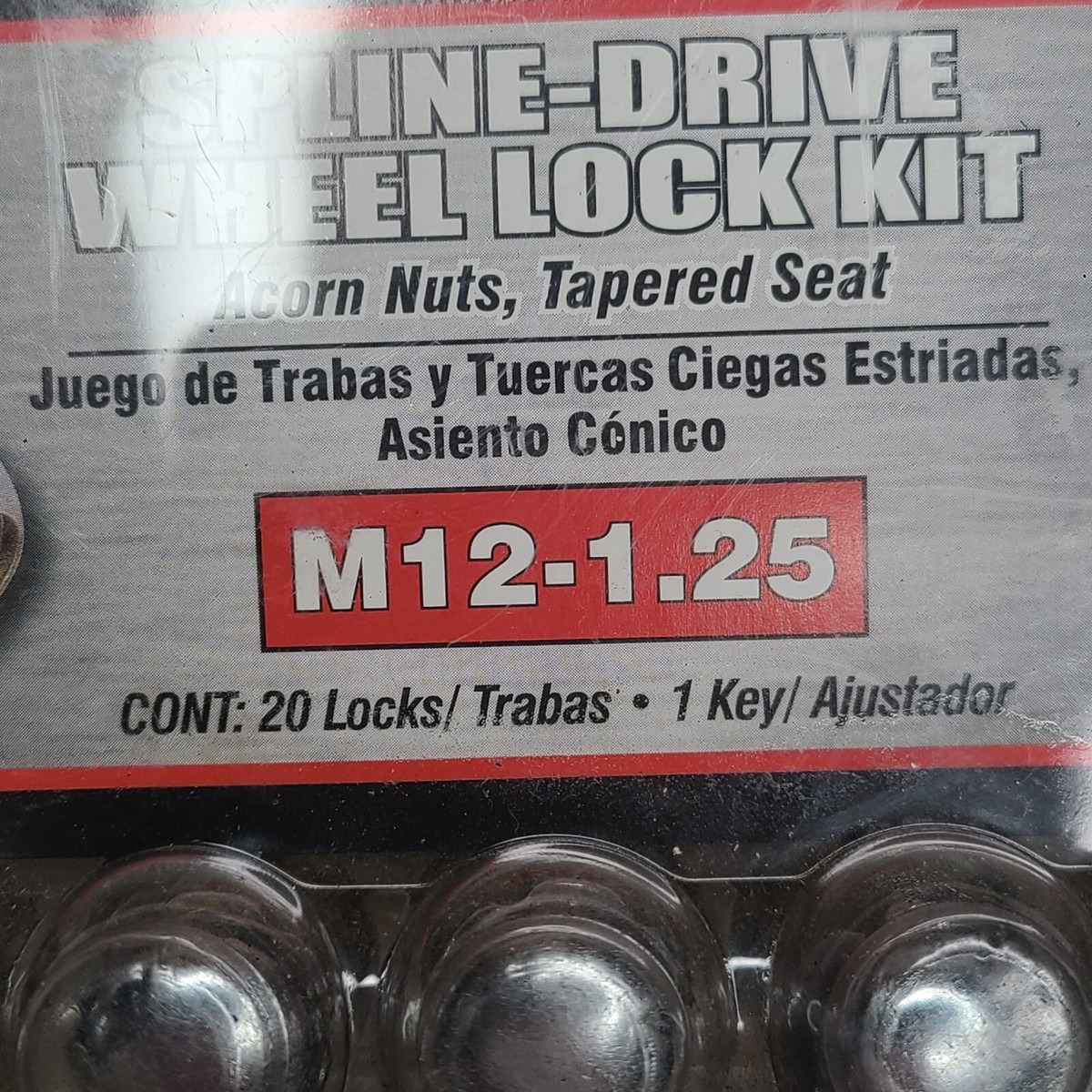 Dorman 711-455 Spline Drive Wheel Lock Kit Acorn Nuts Tapered M12