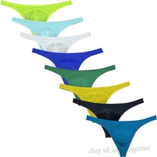 Men's Matte Swimming Cloth T-back Smooth Thong Underwear Elastic Bikini Tangas