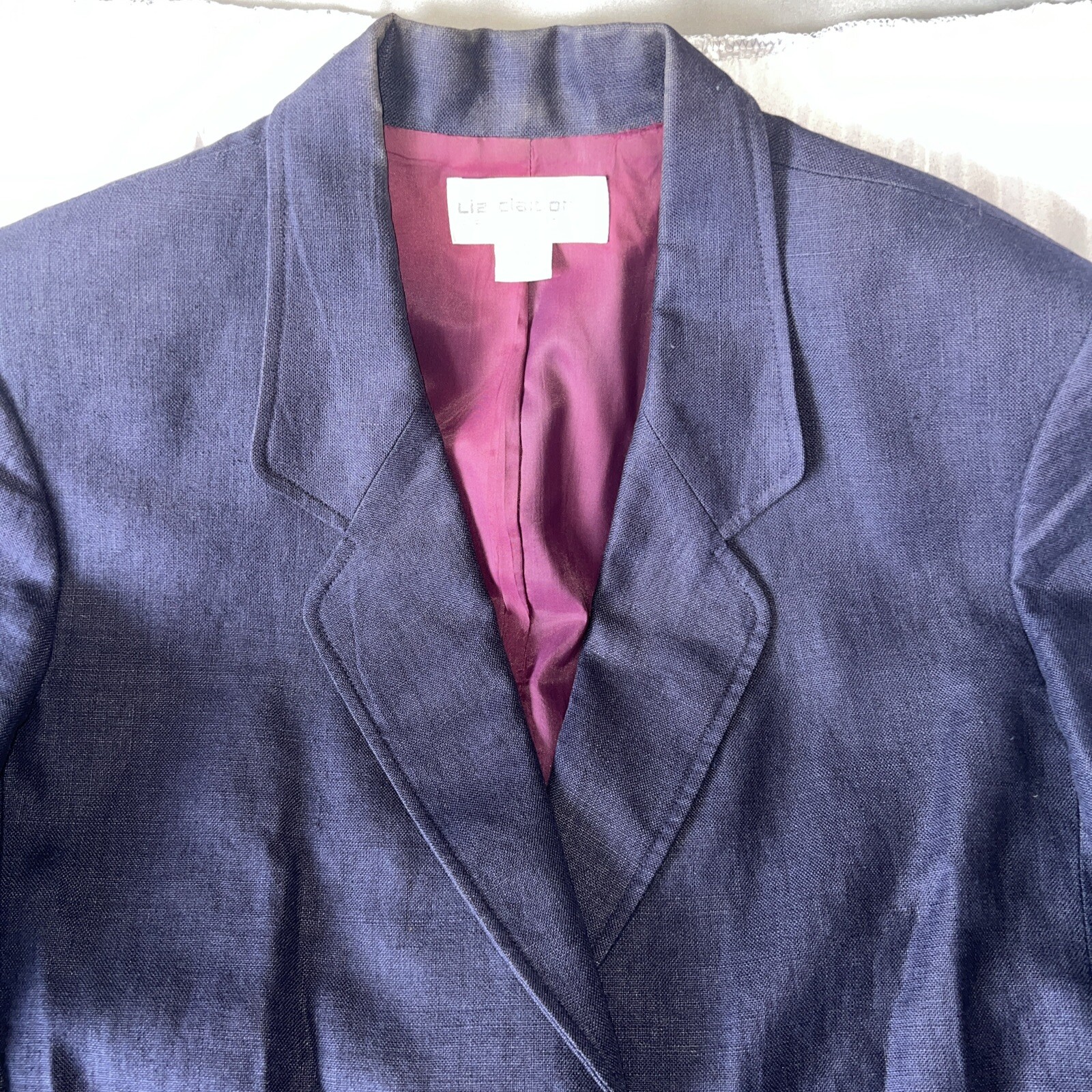 Vintage 70/80s Liz Claiborne Collection Womens 12 Linen Blazer Lined USA Made image 4