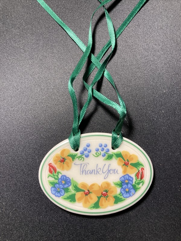 Longaberger Pottery Ceramic Thank You Disc 