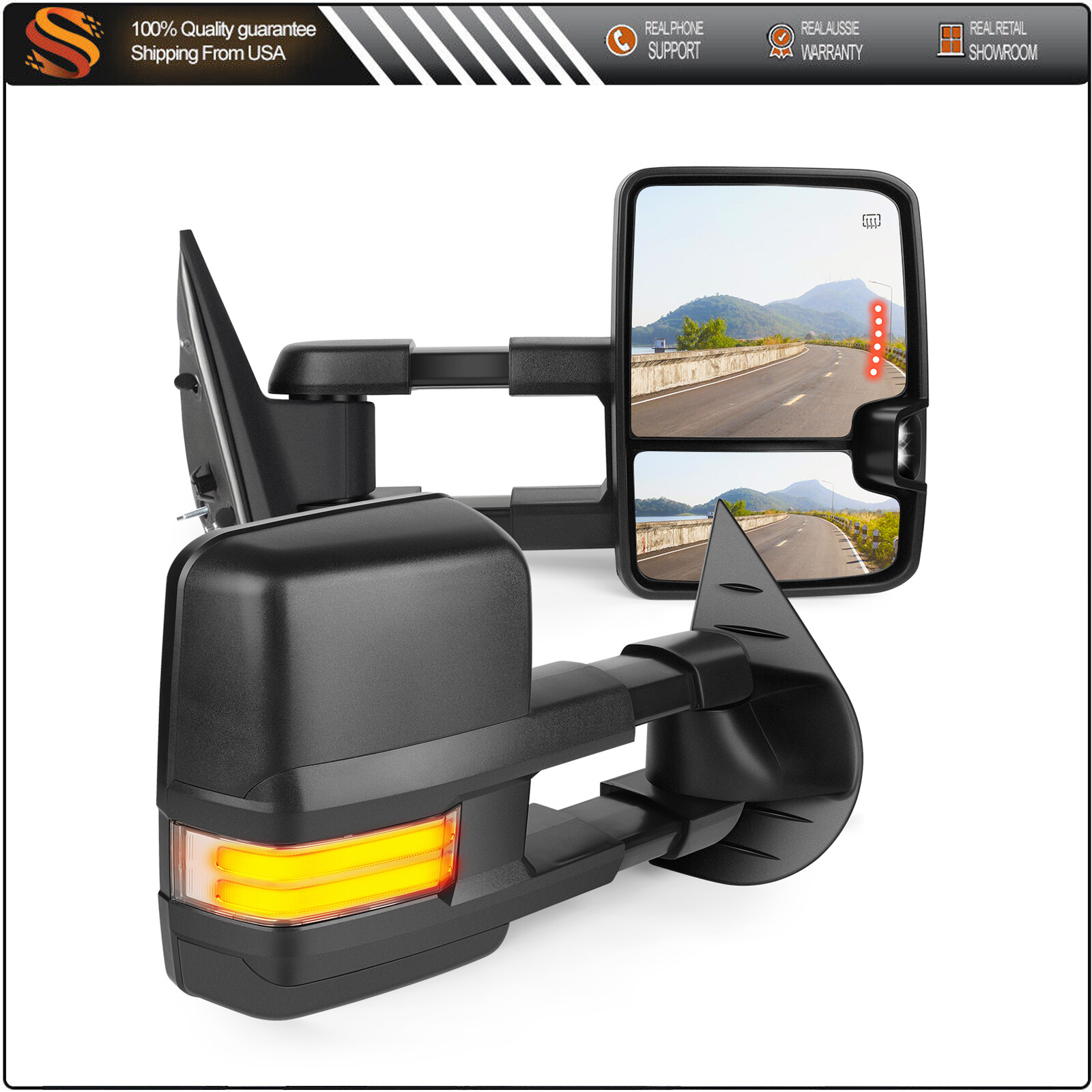 Power Heated Signal Clearance Running Lighs Mirrors For 2007-14 Silverado Sierra