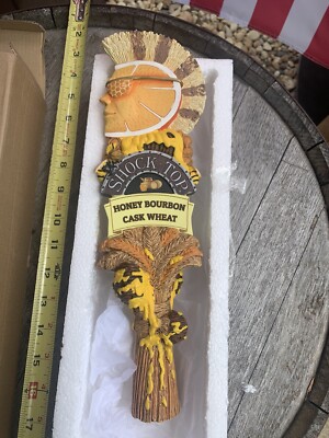 BRAND NEW IN THE BOX Shock Top Honey Bourbon Cask Wheat Beer Figural Tap Handle