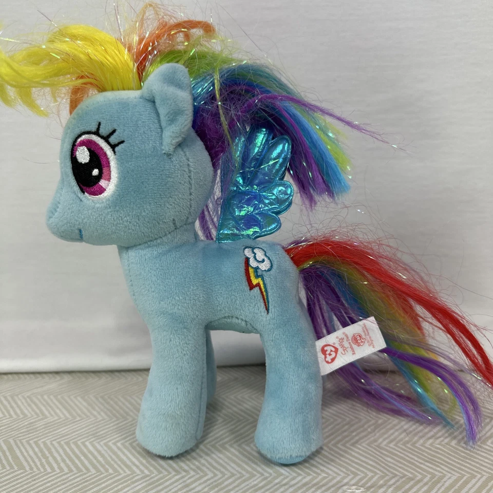 Peluche Ty My Little Pony Sparkle Rainbow Dash 7" 2016 azul con ojos morados Hasbro Foto 3 de 4