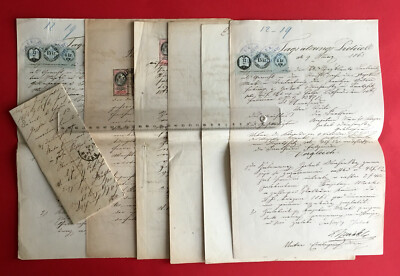 Old collection of 7 letters with fee stamps Seelowitz 1865/68/77/78 (F19197