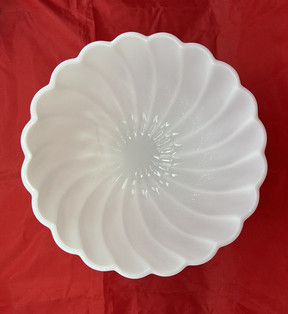 VTG 13pc Opaque Milky White Punch Bowl & Hanging Cups Set by Hazel