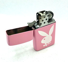 Playboy Bunny Zippo Lighter Pink Pocket Slim metal Matte Collectible Used