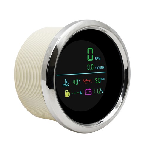 Misuratore LCD 85 mm tachimetro temperatura olio pressione carburante misuratore voltmetro - Foto 8 di 11