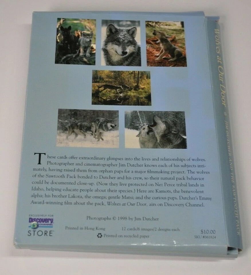 1998 Wolves at Our Door Greeting Cards Jim Dutcher 8 Cards w 7 Envelop Discovery - Image 3 of 4